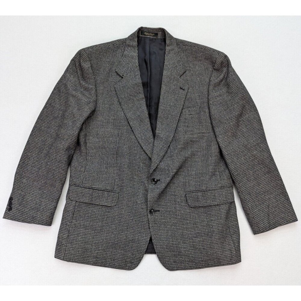 Franco Tassi Men's Blazer Jacket Sport Coat Size 44R Gray Plaid 100% Wool